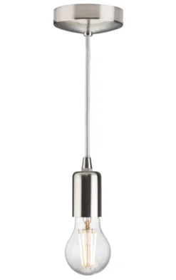 Knightsbridge 8270BC Contemporary Pendant Brushed Chrome -Fashion Lamps 514TY A2