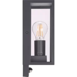 Luceco Outdoor LED Decorative External Wall Lantern With PIR & Photocell Sensor Slate Grey 7W 810lm -Fashion Lamps 522PV A2