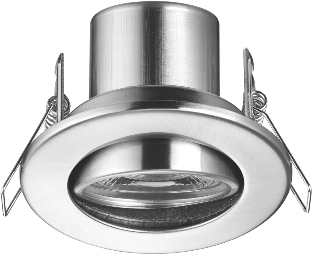 LAP Cosmoseco Tilt Fire Rated LED Downlight Satin Nickel 5.8W 450lm 2 LAP Cosmoseco Tilt Fire Rated LED Downlight Satin Nickel 5.8W 450lm - Image 2