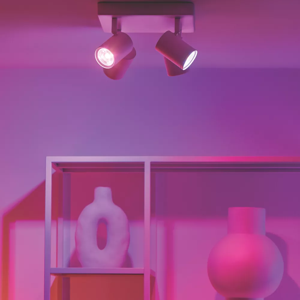 WiZ Imageo RGB & White LED Wifi-Connected 4 Adjustable Spotlights White 20W 1380lm 2 WiZ Imageo RGB & White LED Wifi-Connected 4 Adjustable Spotlights White 20W 1380lm - Image 2