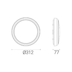 4lite Indoor Maintained Emergency Round LED Wall/Ceiling Light White 13W 1100lm -Fashion Lamps 547RR A3