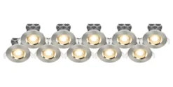 LAP Fixed LED Downlights Brushed Nickel 4.5W 400lm 10 Pack