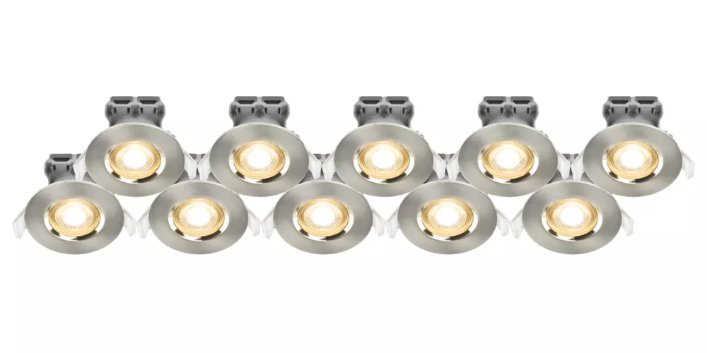 LAP Fixed LED Downlights Brushed Nickel 4.5W 400lm 10 Pack 1 LAP Fixed LED Downlights Brushed Nickel 4.5W 400lm 10 Pack
