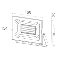4lite Outdoor LED Floodlight Black 50W 4250lm -Fashion Lamps 579KK A3