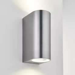 LAP Outdoor Up & Down Wall Light Brushed Aluminium -Fashion Lamps 584JK A5