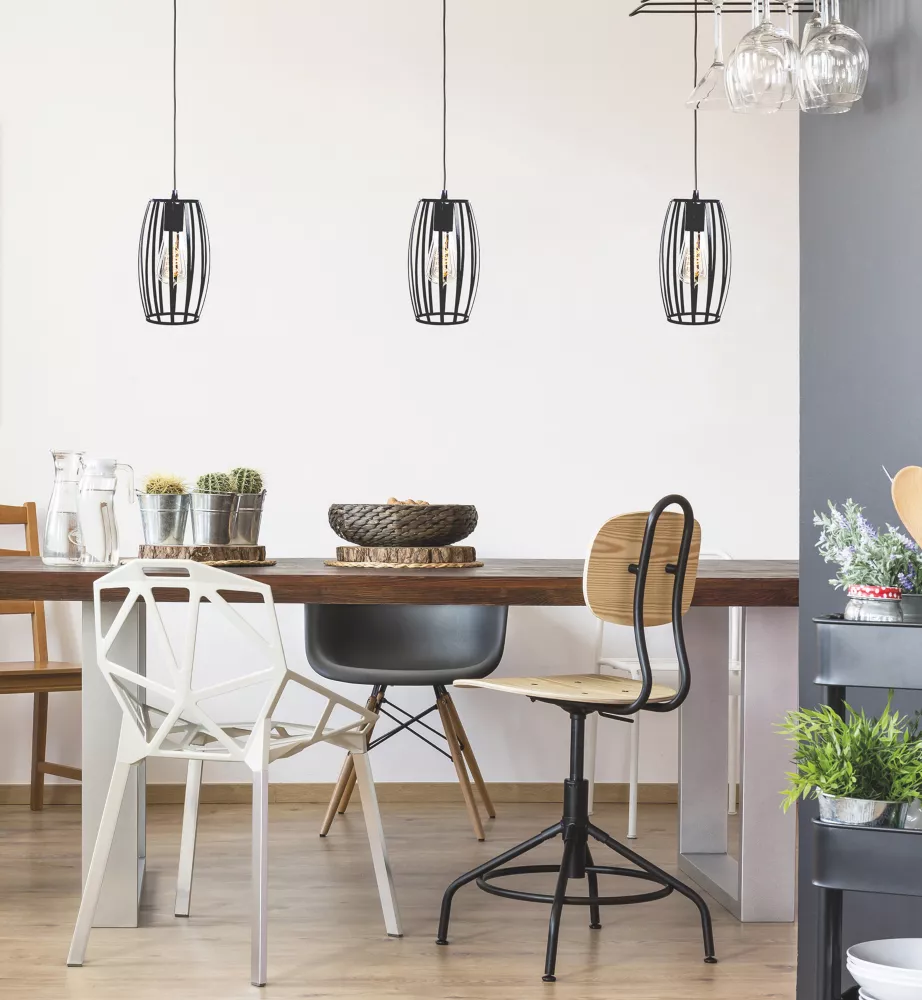 4lite WiZ Connected LED Decorative Pear Cage Smart Pendant Light Black 6.5W 720lm 2 4lite WiZ Connected LED Decorative Pear Cage Smart Pendant Light Black 6.5W 720lm - Image 2