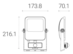 4lite Outdoor LED Floodlight With PIR Sensor Black 50W 5750lm -Fashion Lamps 590KK A4