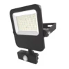 4lite Outdoor LED Floodlight With PIR Sensor Black 50W 5750lm