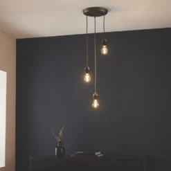 Quay Design Cable Set 3-Light Cable Set Pendant Satin Pewter -Fashion Lamps 599VG A5