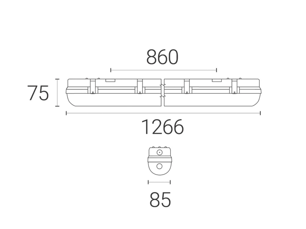 4lite Single 4ft LED Non Corrosive Batten 20W 2088lm 230V 3 4lite Single 4ft LED Non Corrosive Batten 20W 2088lm 230V - Image 3