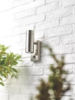 LAP Bronx Outdoor Up & Down Wall Light With PIR Sensor Stainless Steel -Fashion Lamps 6213R A2