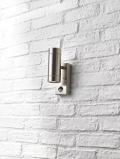 LAP Bronx Outdoor Up & Down Wall Light With PIR Sensor Stainless Steel -Fashion Lamps 6213R A4