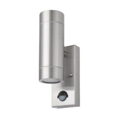 LAP Bronx Outdoor Up & Down Wall Light With PIR Sensor Stainless Steel