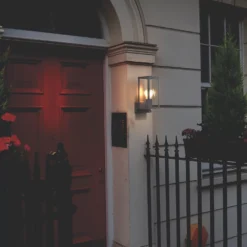 Luceco Outdoor LED Arm-Hung Decorative Wall Lantern Slate Grey 7W 810lm -Fashion Lamps 632PV A6