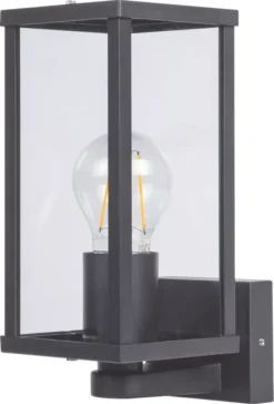 Luceco Outdoor LED Arm-Hung Decorative Wall Lantern Slate Grey 7W 810lm