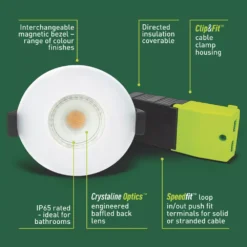 Luceco FType Fixed Fire Rated LED Downlight Matt White 4W 400lm 8 Luceco FType Fixed Fire Rated LED Downlight Matt White 4W 400lm -Fashion Lamps 635JK A2