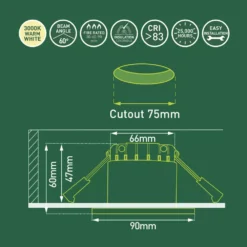 Luceco FType Fixed Fire Rated LED Downlight Matt White 4W 400lm 11 Luceco FType Fixed Fire Rated LED Downlight Matt White 4W 400lm -Fashion Lamps 635JK A5