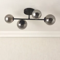 Quay Design Leo LED 4-Light Flush Light Matt Black 8W 200lm -Fashion Lamps 635VH A3