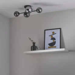 Quay Design Leo LED 4-Light Flush Light Matt Black 8W 200lm -Fashion Lamps 635VH A4