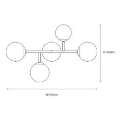 Quay Design Leo LED 4-Light Flush Light Matt Black 8W 200lm -Fashion Lamps 635VH A7