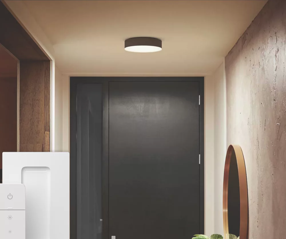 Philips Hue Ambiance Enrave LED Ceiling Light Black 9.6W 950-1220lm 2 Philips Hue Ambiance Enrave LED Ceiling Light Black 9.6W 950-1220lm - Image 2