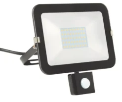 Brackenheath ISpot Outdoor LED Slim Floodlight With PIR Sensor Black 30W 2700lm