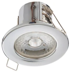 LAP Cosmoseco Fixed Fire Rated LED Downlight Chrome 5.8W 450lm -Fashion Lamps 675PP A3