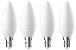 LAP DFRDCL4GDB SES Candle LED Light Bulb 470lm 4.2W 4 Pack