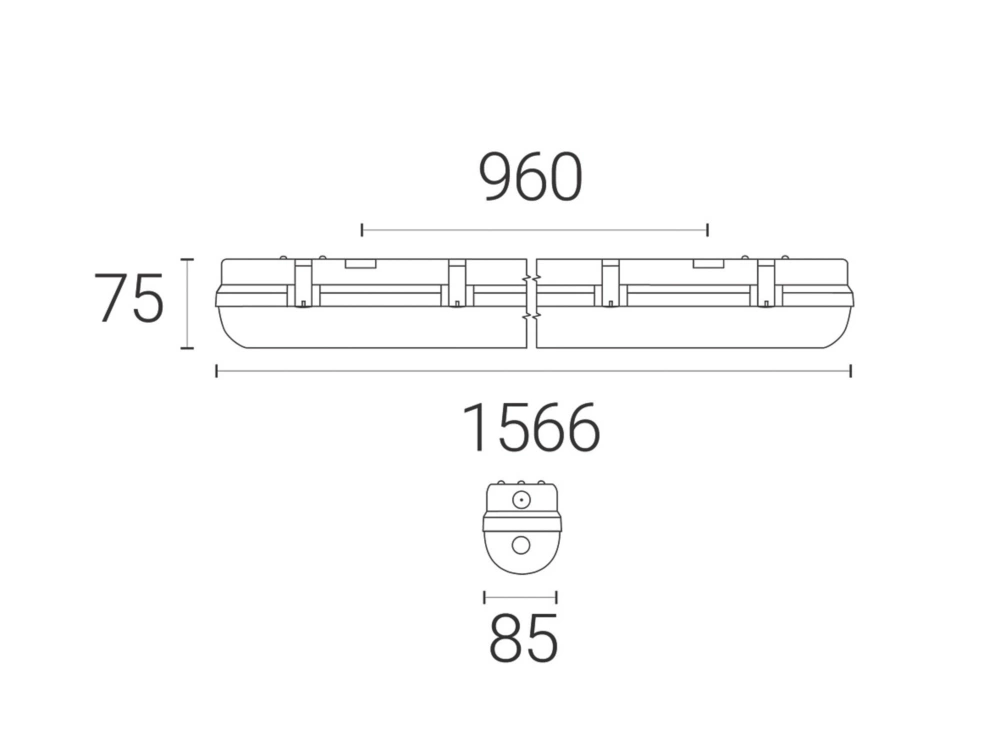 4lite Single 5ft LED Non Corrosive Batten 28W 3230lm 230V 3 4lite Single 5ft LED Non Corrosive Batten 28W 3230lm 230V - Image 3