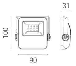 4lite Outdoor LED Floodlight Black 10W 1050lm -Fashion Lamps 681KK A3