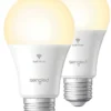 Sengled W21-U21 ES A60 LED Smart Light Bulb 7.8W 806lm 2 Pack