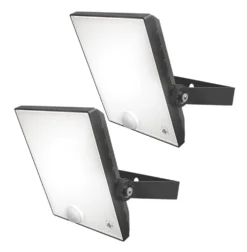 4lite Outdoor LED Floodlight With PIR Sensor Black 20W 1581lm 2 Pack