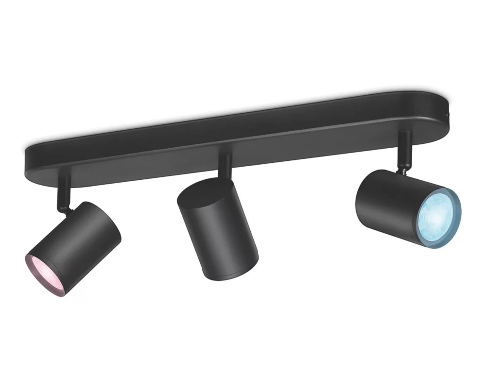 WiZ Imageo RGB & White LED Wifi-Connected 3 Adjustable Spotlights Black 15W 1035lm 1 WiZ Imageo RGB & White LED Wifi-Connected 3 Adjustable Spotlights Black 15W 1035lm