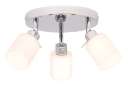 Essentials Luxor Cylinder 3-Light Bathroom Spotlight Chrome / White -Fashion Lamps 70431 A2