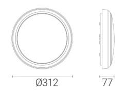 4lite LED Wall/Ceiling Light Graphite 13W 1100lm -Fashion Lamps 704KK A3