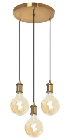 4lite Decorative Pendant Circular Antique Brass