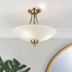Fashion Lamps 11 Quay Design Brooke Ceiling Flush Light Antique Brass