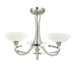 Quay Design Hayley LED 3-Light Semi-Flush Ceiling Light Satin Chrome 6W 200lm -Fashion Lamps 722VH A2