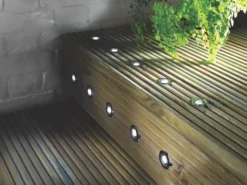 LAP Coldstrip 30mm Outdoor LED Recessed Deck Light Kit Brushed Chrome 4.4W 10 X 19.5lm 10 Pack