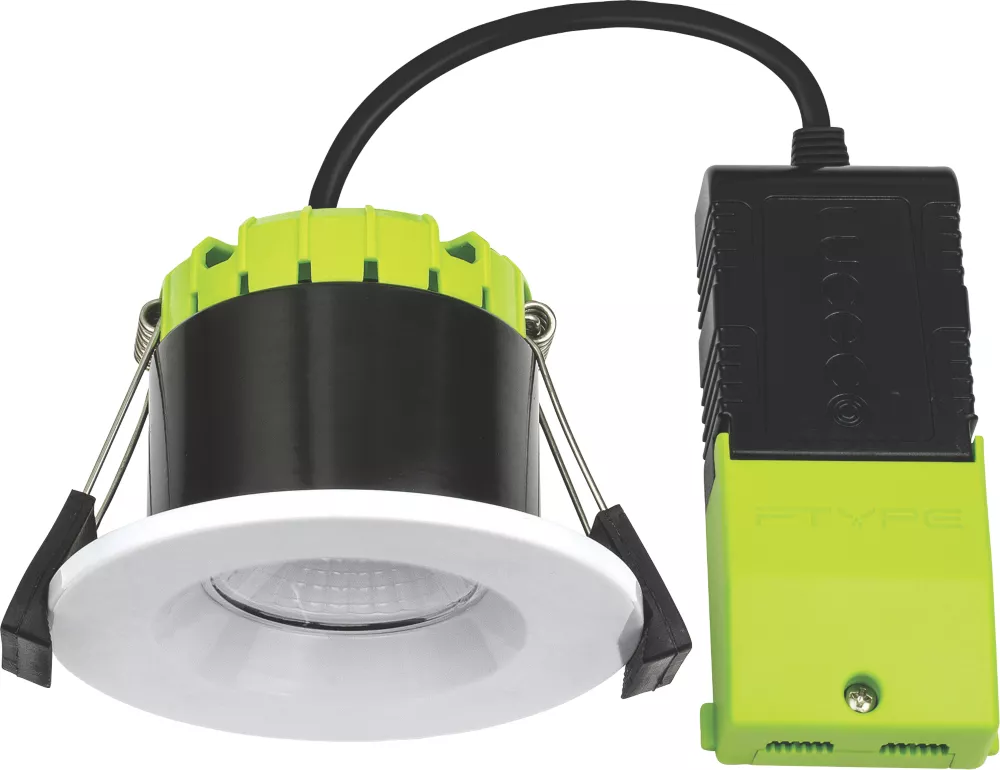 Luceco FType Compact Regressed Fixed Fire Rated LED Downlight White 4W 400lm 1 Luceco FType Compact Regressed Fixed Fire Rated LED Downlight White 4W 400lm