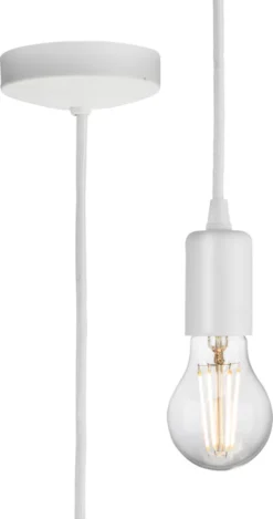 Knightsbridge 8270LMW Contemporary Long Pendant Matt White