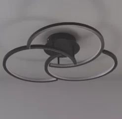 Quay Design Cooper LED Semi-Flush Light Matt Black 20W 1250lm -Fashion Lamps 735VG A3