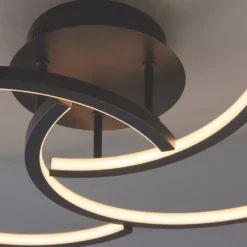 Quay Design Cooper LED Semi-Flush Light Matt Black 20W 1250lm -Fashion Lamps 735VG A4