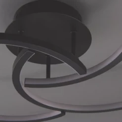 Quay Design Cooper LED Semi-Flush Light Matt Black 20W 1250lm -Fashion Lamps 735VG A5