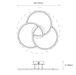 Quay Design Cooper LED Semi-Flush Light Matt Black 20W 1250lm -Fashion Lamps 735VG A7