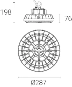 4lite LED Highbay Black 100W 13,000lm -Fashion Lamps 736KK A5