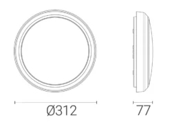 4lite Indoor Maintained Emergency Round LED Wall/Ceiling Light Chrome 13W 1100lm -Fashion Lamps 738RR A3