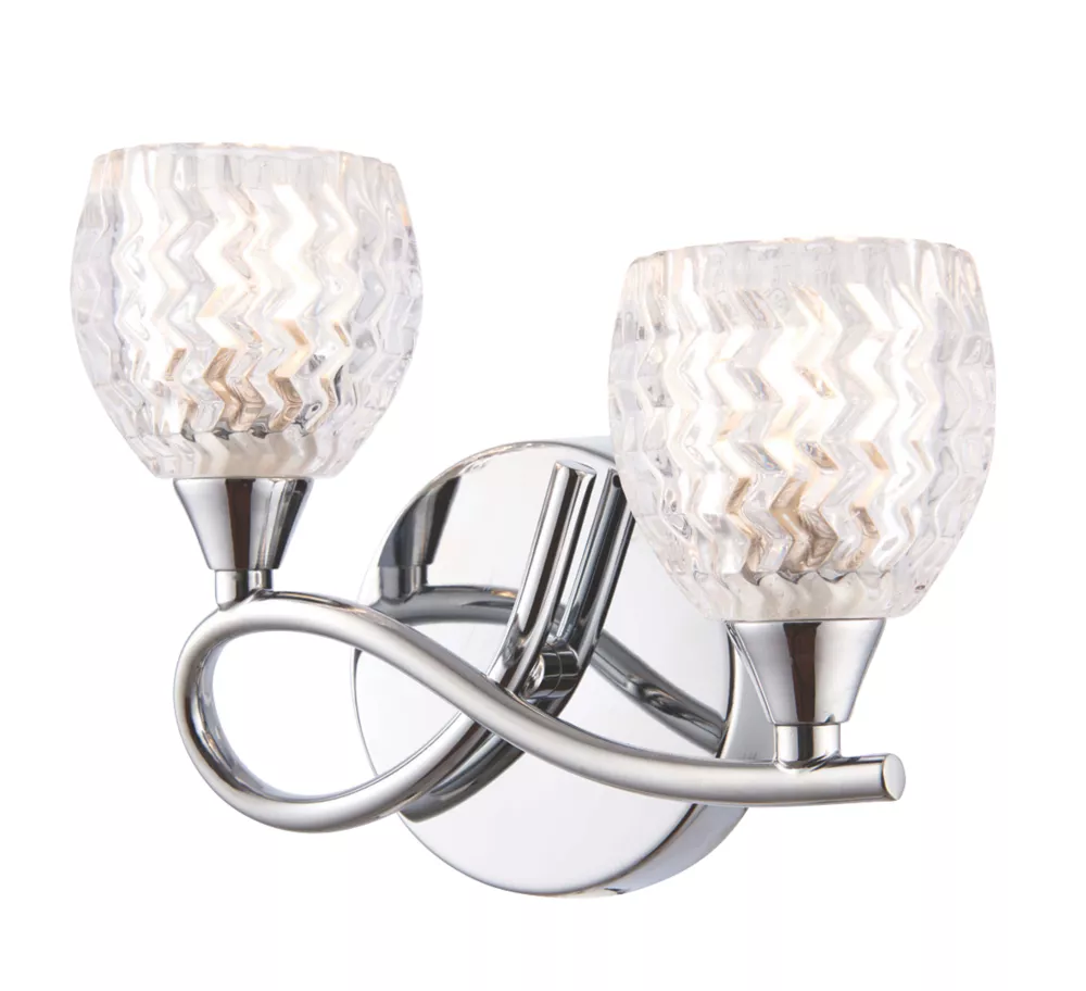 Quay Design Isabella LED Twin Wall Light Chrome 2.5W 200lm 2 Quay Design Isabella LED Twin Wall Light Chrome 2.5W 200lm - Image 2