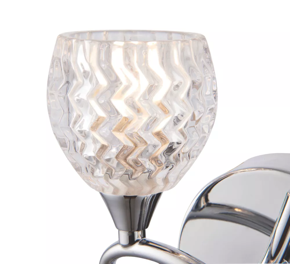 Quay Design Isabella LED Twin Wall Light Chrome 2.5W 200lm 3 Quay Design Isabella LED Twin Wall Light Chrome 2.5W 200lm - Image 3