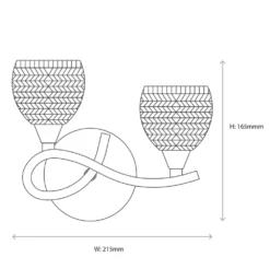 Quay Design Isabella LED Twin Wall Light Chrome 2.5W 200lm 15 Quay Design Isabella LED Twin Wall Light Chrome 2.5W 200lm -Fashion Lamps 748VH A7